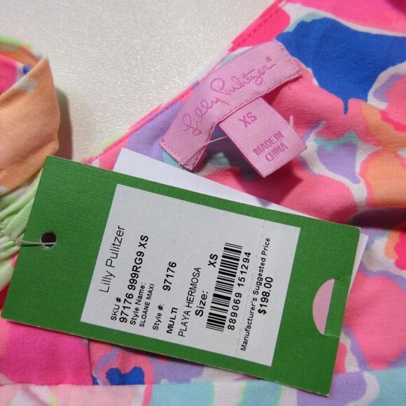 NWT Lilly Pulitzer Sloane Maxi in Playa Hermosa Floral Stretch Jersey Dress XS - Picture 4 of 7